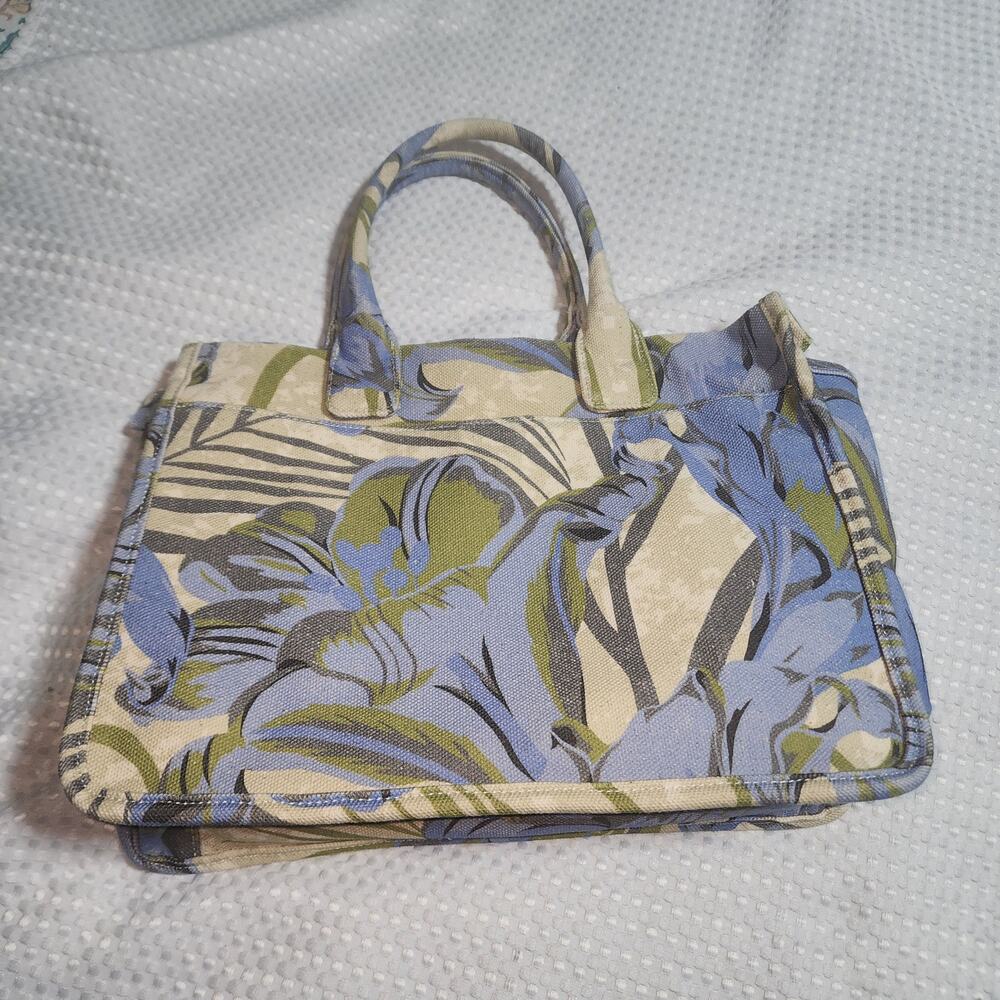 Vince Camuto Blue and Green Floral Tote